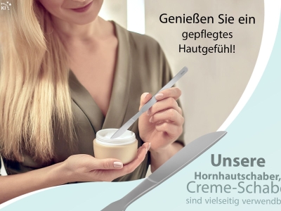Stumpfes Skalpell Hornhautentferner Hornhautschaber Creme Schaber aus Rostfreiem Edelstahl Fu�pflege Instrument Pedik�re Spachtel f�r eine Schonende Hornhautentfernung mit Etui 18,5 cm