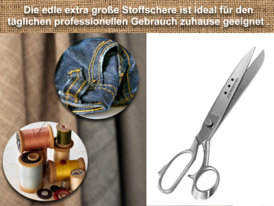 Schneiderschere Stoffschere Extra Gro 30 cm Rostfrei Edelstahl Textilschere fr Stoffe, Nhen und Kleidung 12 Zoll