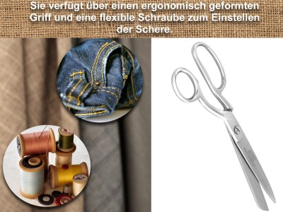 Textilschere Schneiderschere Stoffschere mit Mikroverzahnung 10 Zoll 24,5 cm