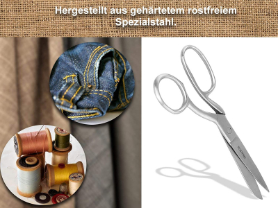 Premium Stoffschere Textilschere Schneiderschere Arbeitsschere 17,5 cm Schlanke Leichte Ausfhrung