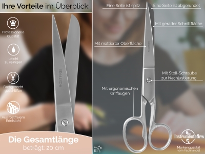 K�chenschere Haushaltsschere Ergonomische Allzweck-Schere  20 cm Kochschere Rostfreie Edelstahlschere Mehrzweck-Schere f�r Arbeiten Rund um den Haushalt