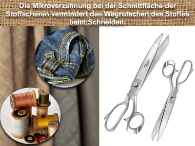 Stoffschere Set Schneiderschere Textilschere Mikroverzahnung 7 + 11 Zoll