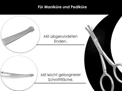 Abgerundete Nagelschere mit gebogener Schnittflche