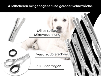 Haarscheren-Friseurscheren Set 4-Teilig Gerade und Gebogen mit abgerundeten Enden