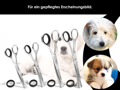 Haarscheren-Friseurscheren Set 4-Teilig Gerade und Gebogen mit abgerundeten Enden