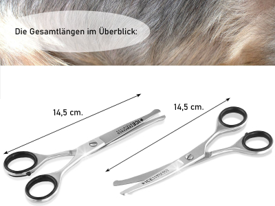 Sicherheits-Haarscheren Set 2-Teilig Gerade Gebogen Abgerundet-Stumpfe Enden Friseurscheren