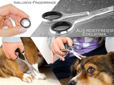 Hunde-Haarschere GROOMING-SET Gebogen Hundeschere Fellschere Pfotenschere