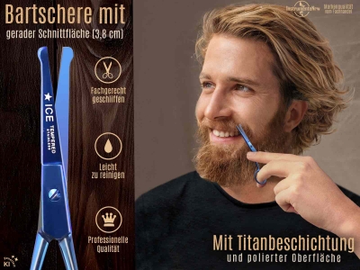 Bartschere Nasenhaarschere mit Mikroverzahnung und Sicherheitsenden