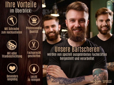Bartschere Nasenhaarschere mit Mikroverzahnung und Sicherheitsenden