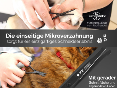 Exklusive Hundehaar-Schere Schwarz Fellschere Pfotenschere Haarschere 10,16 cm 4 Zoll mit Mirkoverzahnung