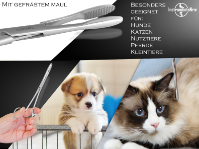 Zupfzange fr Hundeohren Haarzange Hunde Haarzupfzange Tierhaar-Entferner Edelstahl Rostfrei mit Innenzahnung ohne Sperre in Profi-Qualitt 18 cm