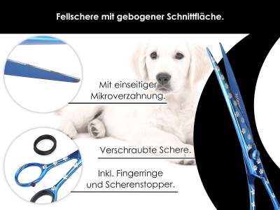 Hunde Fellscheren Set mit Titanbeschichtung und Lasergravur