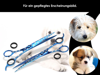 Hunde Fellscheren Set mit Titanbeschichtung und Lasergravur