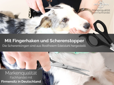 Premium Fellscheren Set Ergonomisch Hundehaarschere Effilierschere zur Fellpflege fr Hunde Katzen Rostfreier Edelstahl Haarschere mit Mirkoverzahnung fr einfaches Schneiden