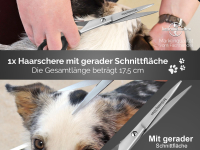 Premium Fellscheren Set mit Etui Ergonomisch Hundehaarschere Effilierschere zur Fellpflege fr Hunde Katzen Rostfreier Edelstahl Haarschere mit Mirkoverzahnung fr einfaches Schneiden