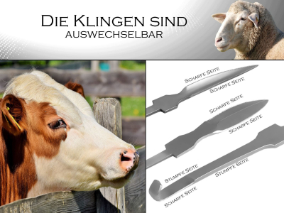 Hufmesser Set f�r Pferde mit 6 Wechselklingen und Etui