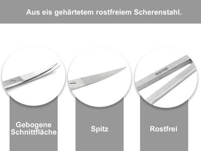 Bastelschere Papierschere Universalschere aus rostfreiem Edelstahl 11,5 cm Gebogen mit Spitzen Enden