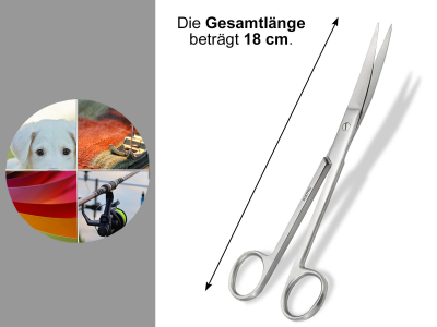 Bastelschere Papierschere Gebogene Universalschere aus rostfreiem Edelstahl 18 cm mit Spitzen Enden