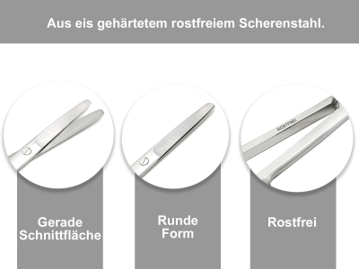 Bastelschere Papierschere Universalschere aus rostfreiem Edelstahl 11,5 cm Abgerundet mit runden Stumpfen Enden