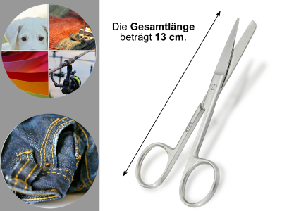 Bastelschere Papierschere Universalschere aus Edelstahl 13 cm Spitz und Abgerundet mit Stumpfen Enden