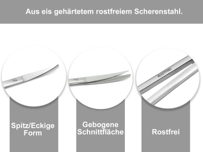 Bastelschere Papierschere Universalschere 18 cm Spitz und Abgerundet mit Stumpfen Enden