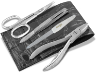 Manik�re Etui Set Nagelschere Pinzette Nagelzange und Saphir Nagelfeile aus Solingen