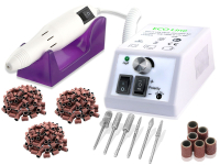 Fu�pflegeger�t f�r Manik�re & Pedik�re, Schleifger�t + Fr�ser + 150 Schleifkappen