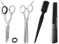 6 Zoll Haarscheren Set 4-Teilig Ausd�nnschere Effilier-Haarschere + Kamm + Effilierer Solingen