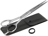 Premium Fellschere Gerade Haarschere Hundehaarschere 17,5 cm 2er Set mit Etui