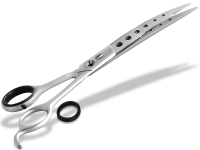 Premium Fellschere Gebogen Haarschere Easy Glide f�r Fell und Tierhaare Hundehaar-Schere 19,5 cm mit abgestumpften Spitzen