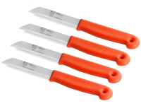 Gemsemesser 4er Set Kchenmesser aus Solingen Schlmesser mit Extra Scharfer und Prziser Glatter Klinge aus Rostfreiem Edelstahl Obstmesser Allzweckmesser Kleines Messer Orange Splmaschinengeeignet 18 cm