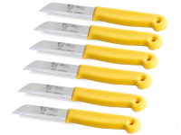 Obstmesser K�chenmesser 6er Set Gem�semesser aus Solingen Sch�lmesser mit Extra Scharfer und Pr�ziser Glatter Klinge aus Rostfreiem Edelstahl Allzweckmesser Kleines Messer Gelb Sp�lmaschinengeeignet 18 cm