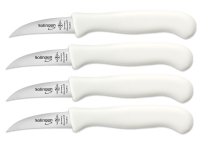 Gem�semesser aus Solingen Sch�lmesser 4er Set mit scharfer gebogener Schnittfl�che Obstmesser K�chenmesser Made in Germany Schneidmesser aus Rostfreiem Edelstahl Wei� Sp�lmaschinen geeignet