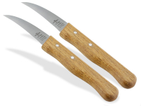Sch�lmesser Solingen Vogelschnabel 2er Set mit Nicht Rostfreier gebogener Klinge K�chenmesser Extra Scharf Gem�semesser Obstmesser Made in Germany mit Holzgriff Buche zum Schneiden von Obst und Gem�se