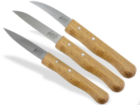 Sch�lmesser Gem�semesser aus Solingen 3er Set Universal Messer Made in Germany Allzweckmesser K�chenmesser mit Buchenholz Griff Schneidmesser mit Rostfreier Messerklinge inkl. Etui und Klingenschutz