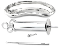 Ohren-Reinigung Set Rostfrei Ohrenspritze 50 ml Ohrenreiniger 13,5 cm Nierenschale 15 cm f�r die Ohrenreinigung zu Hause oder Unterwegs