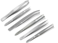 6-Teiliges Universal Flachpinzetten Set Spitzpinzette Mikroskopier-Pinzette Spitz Schr�g Gerade