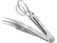 Spitze Zeckenzange mit Lupe Zecken-Pinzette