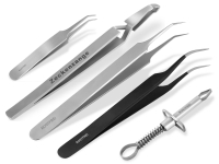 Zecken-Pinzetten Set 5-Teilig Zeckenzange Zeckenentferner Spitz Gerade