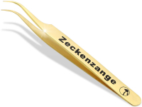 Premium Zeckenpinzette Zeckenzange Titan Edelstahl Zecken Pinzette Hunde Katzen rostfreier Qualit�tsstahl Gold