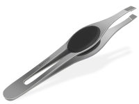 Augenbrauen Pinzette Zupfpinzette mit schwarzen Antirutsch Soft Griff