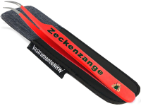 Premium Zeckenpinzette Zeckenzange Edelstahl Zecken Pinzette Hunde Katzen rostfreier Qualit�tsstahl Rot + Etui