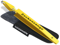 Zeckenpinzette Nymphen Zeckenzange Kreuzpinzette Edelstahl Zecken Allround Pinzette Hunde Katzen rostfreier Qualit�tsstahl Gelb + Etui