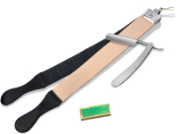 Rasiermesser Set mit Paste Doppelriemen und Edelstahl-Rasiermess