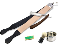 Grosses Rasur Set mit Schleifpaste aus Solingen+Rasurschale und