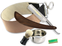 Grosses Rasur Set Wooden mit Goldtzung und Puma Paste