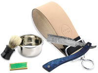 Grosses Damast Rasiermesser Set