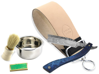 Grosses Damast Rasiermesser Set