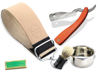 Einsteiger Rasur Set Damast Edel Hartholz