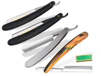 Rasiermesser Set 5-Teilig Messer mit Gold�tzung inkl. Schleifpaste aus Solingen